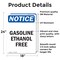 Signmission Gasoline Ethanol Free OSHA Notice Sign, Vinyl Decal, 18in W x 24in L, 2PK OS-2PACK-NS-D-1824-V-13063 - alternate 6